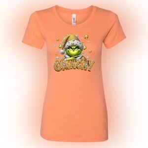 Grinchy Glam” Sparkle Christmas T-Shirt – Festive Holiday Tee for Women
